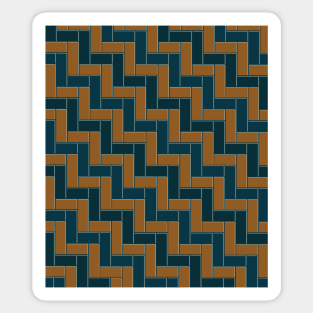 Geometric Tiles in Dark Tan, Green and Teal Sticker